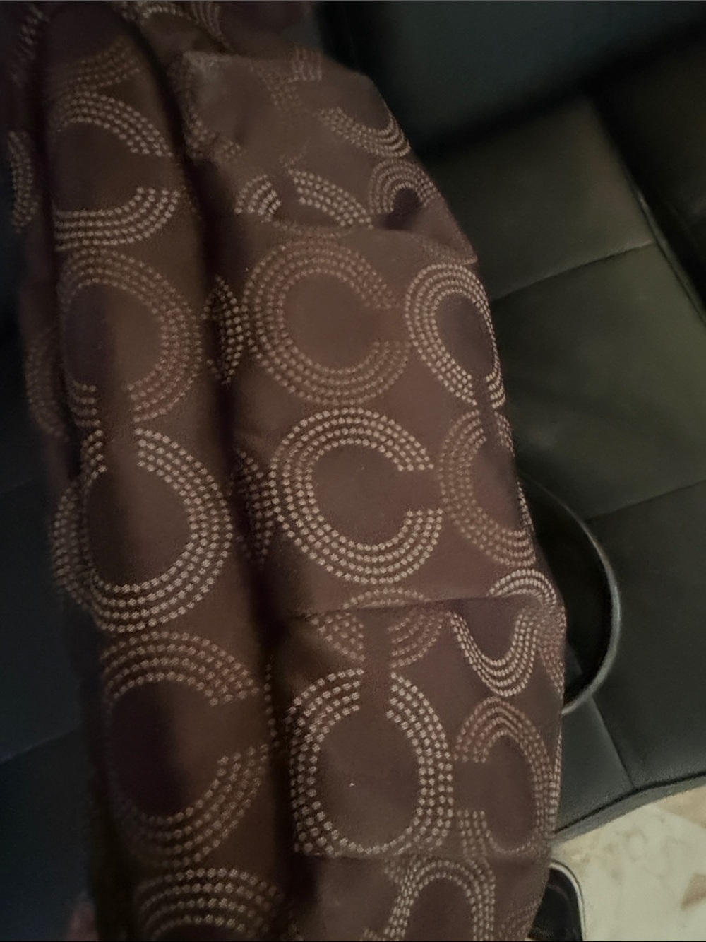 Coach Brown Circle Signature Jacquard Shoulder Bag - Picture 6 of 9
